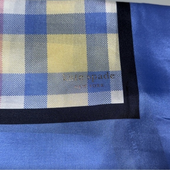 🌹NWT:Kate Spade Blue and Black Scarf - Picture 4 of 8